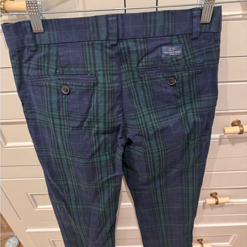 Vineyard Vines Blue and Green Plaid Kids Casual Bottoms - Picture 4 of 4